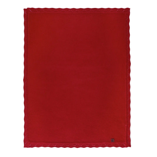 Heirloom Lace Knit Baby Blanket in Red Xmas