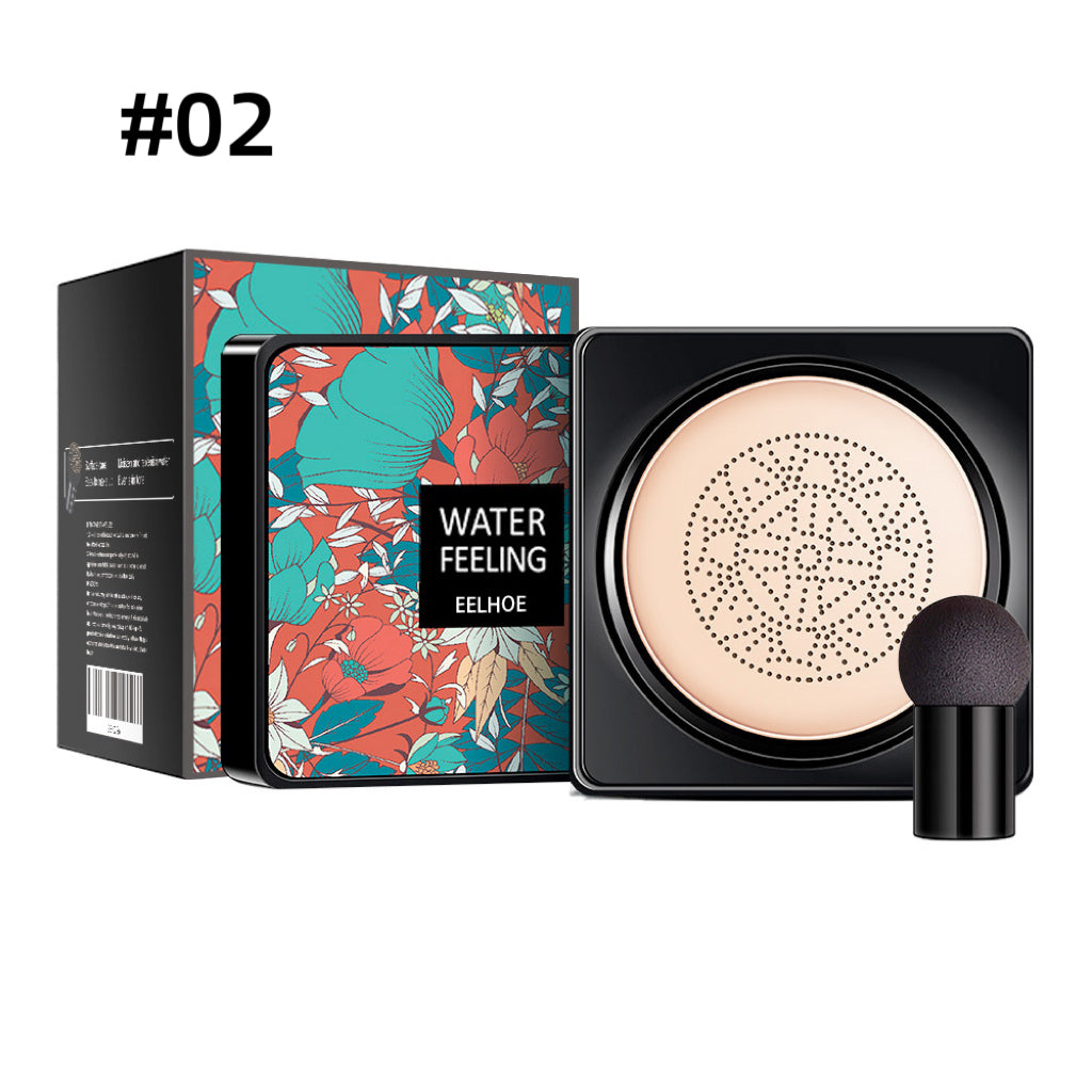 EELHOE Water Feeling BB Cream, Mushroom Air Cushion To Cover Blemishes Waterproof Sweat Resistant Makeup Cushion BB Cream