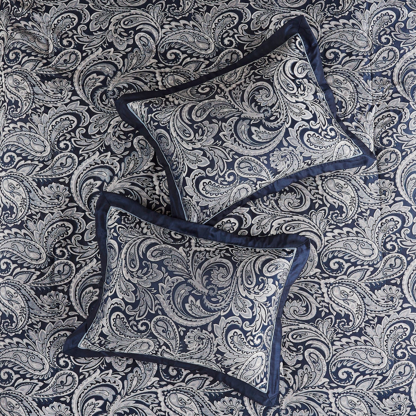 12 Piece Comforter Set with Cotton Bed Sheets Navy Queen