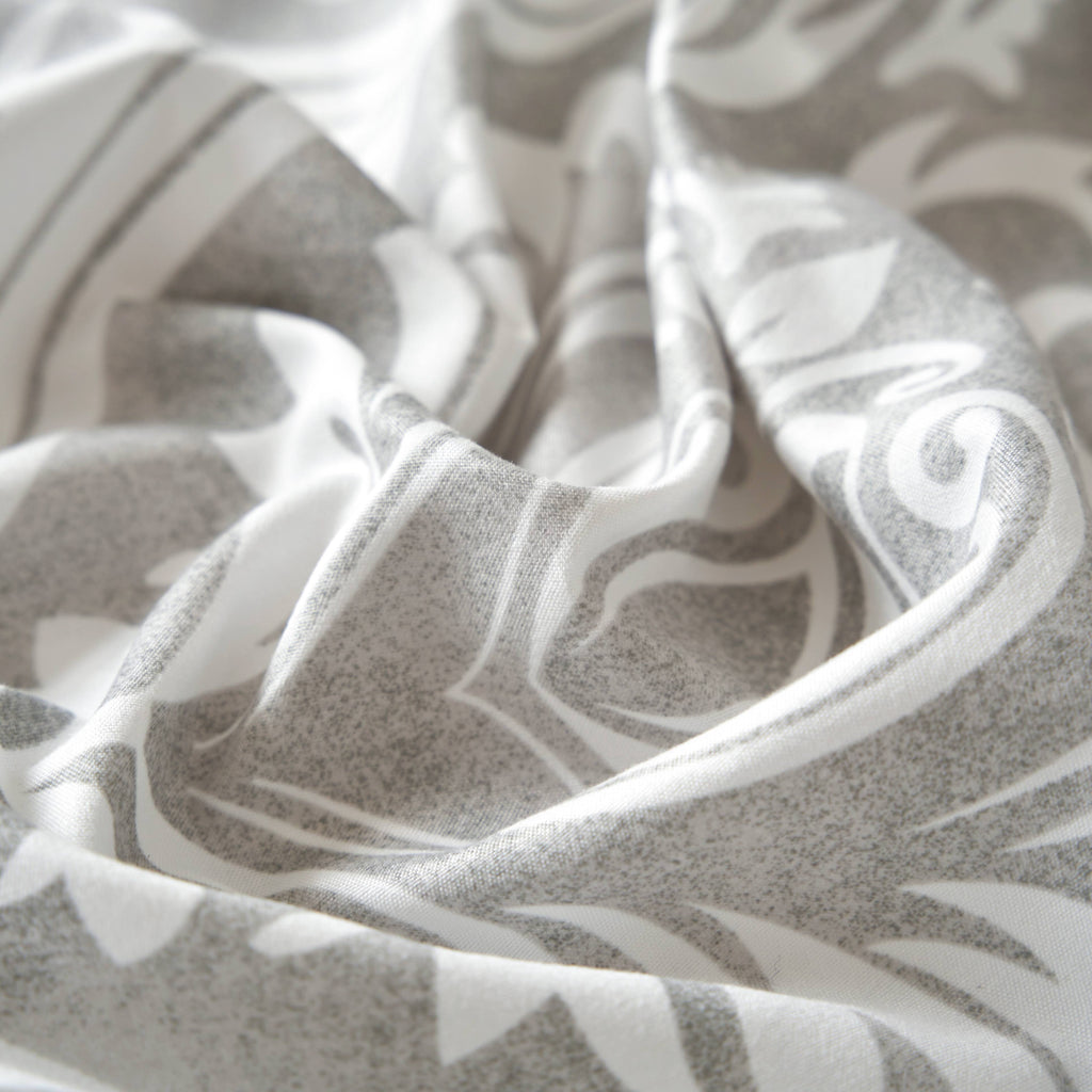 Tache Dreamy Moon Sky Ogee Damask Heather Gray White Bed Sheet Set (TB300)