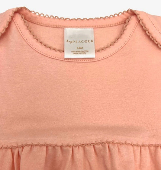 100% PIMA Cotton Newborn Pleated Gown & Hat Set: Apricot (0-6 months)