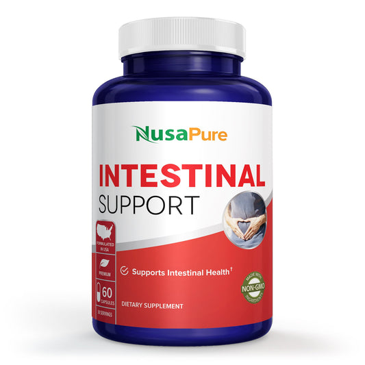 NusaPure Intestinal Support for Humans (Non-GMO), Wormwood, Garlic, Black Walnut Hull, 60 Capsules