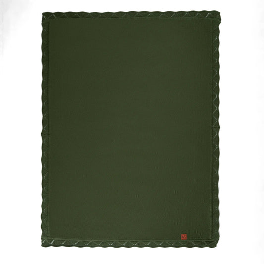 Heirloom Lace Knit Baby Blanket in Forest Green