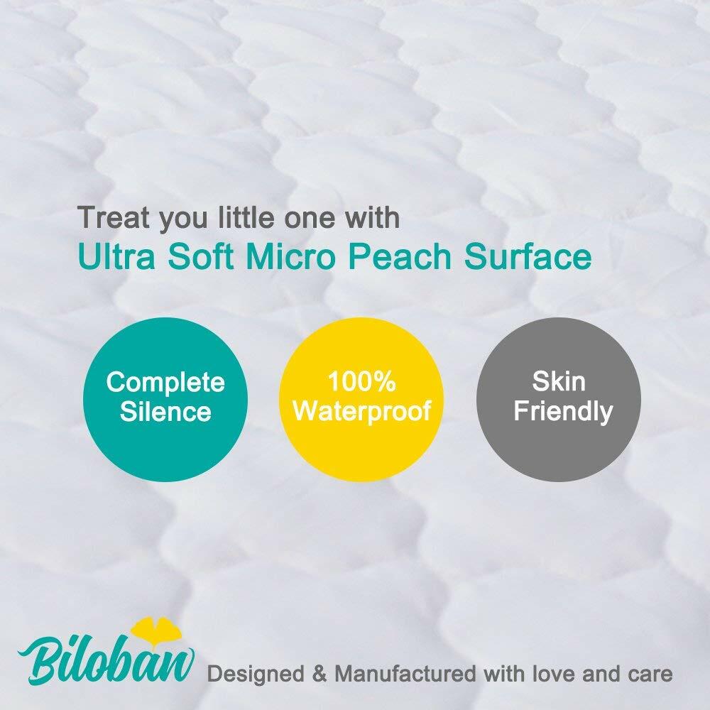 2 Pack Crib Mattress Protector Sheets Fitted Waterproof Quilted, White, 52"x 28"